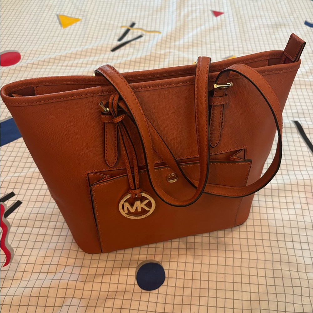 Michael Kors Orange Leather Tote